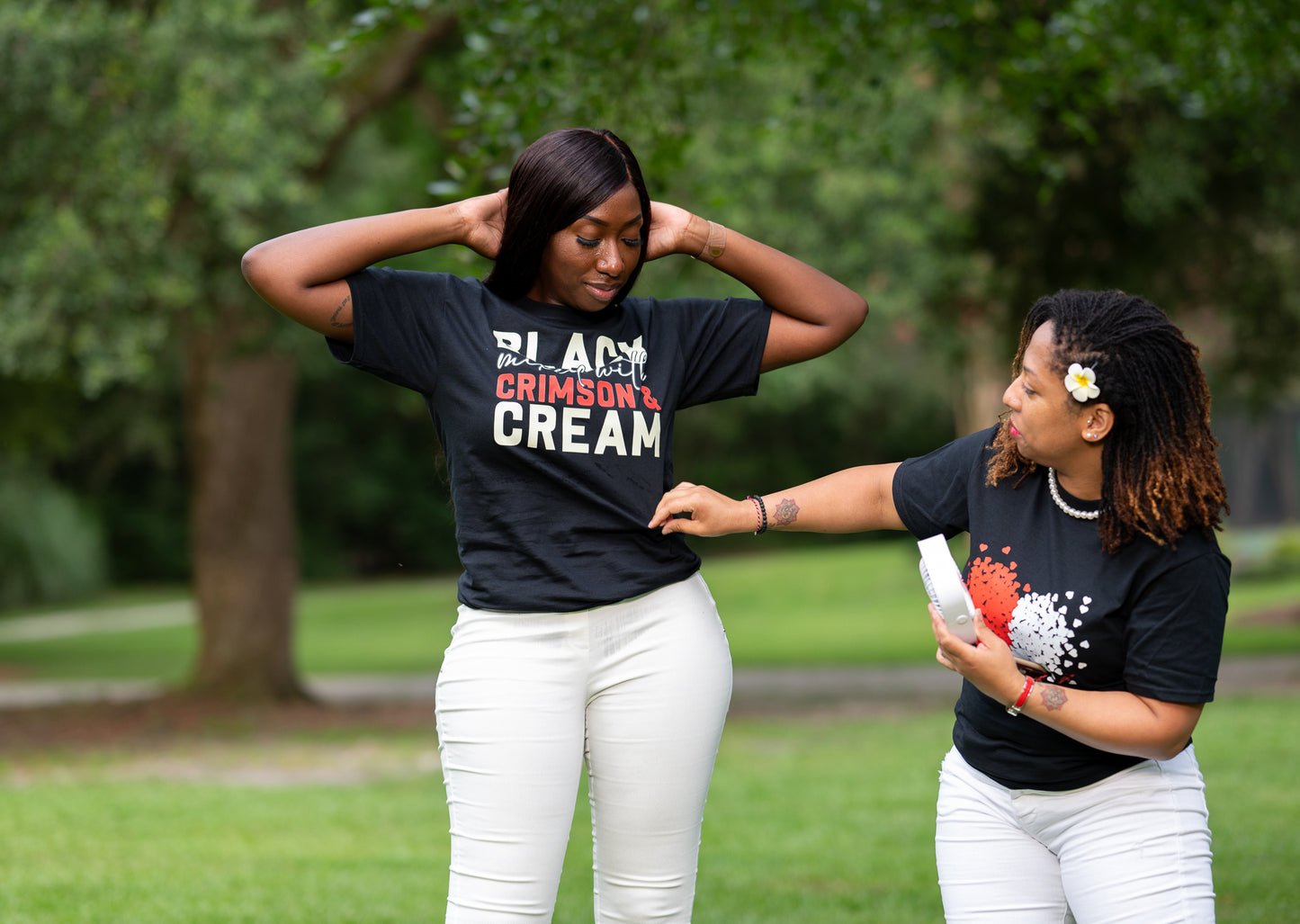 Black Mixed With Crimson And Cream T-Shirt