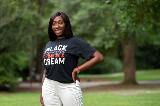Black Mixed With Crimson And Cream T-Shirt