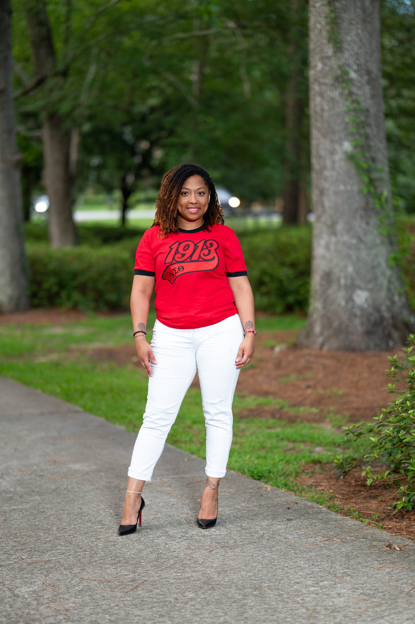 Embroidered 1913 Ringer T-Shirt - Delta Sigma Theta