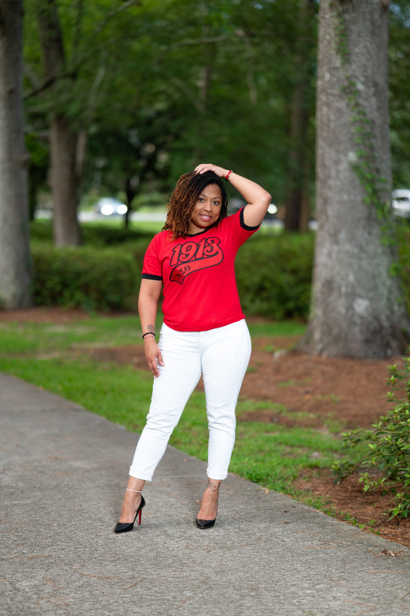 Embroidered 1913 Ringer T-Shirt - Delta Sigma Theta