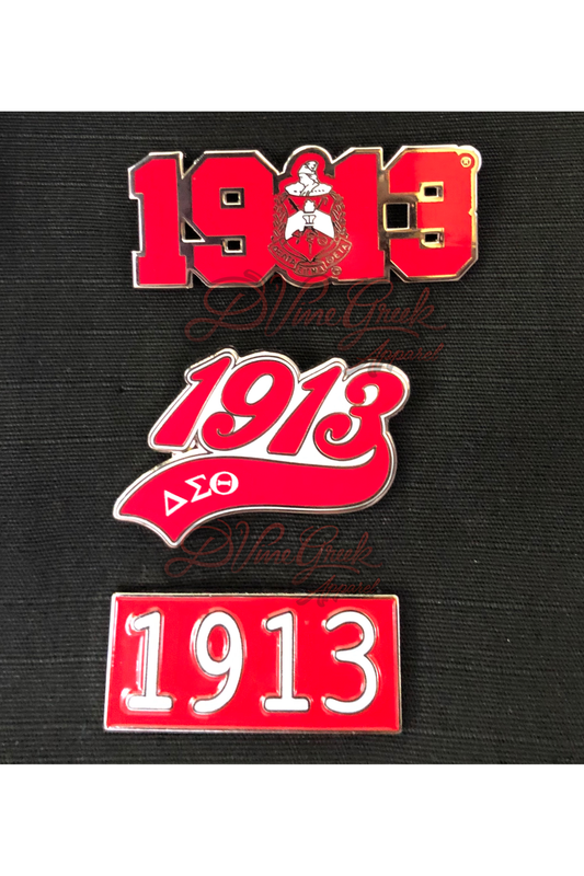 1913 With Delta Sigma Theta Crest Lapel Pin