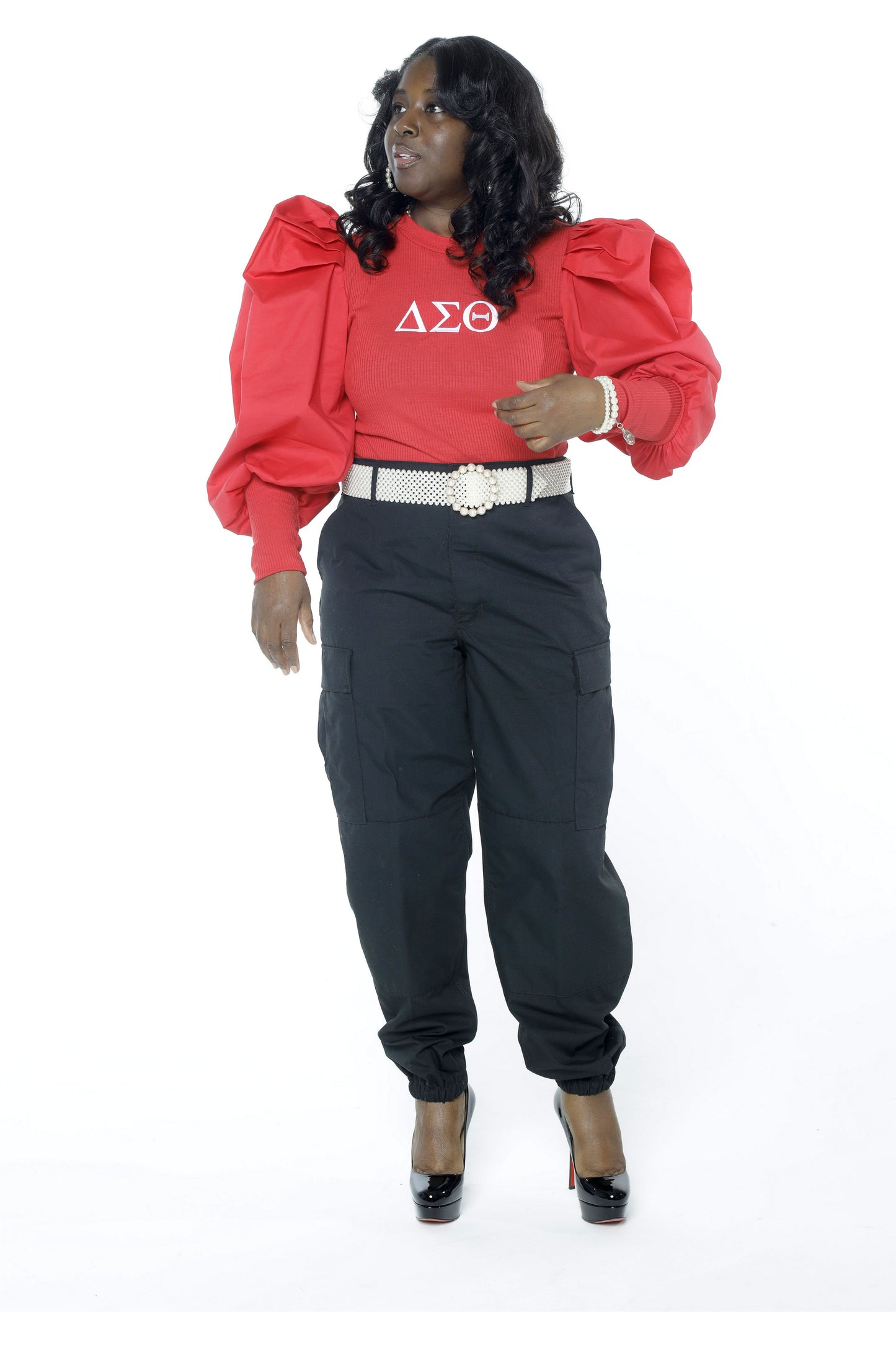 Delta Sigma Theta Puff Sleeve Top