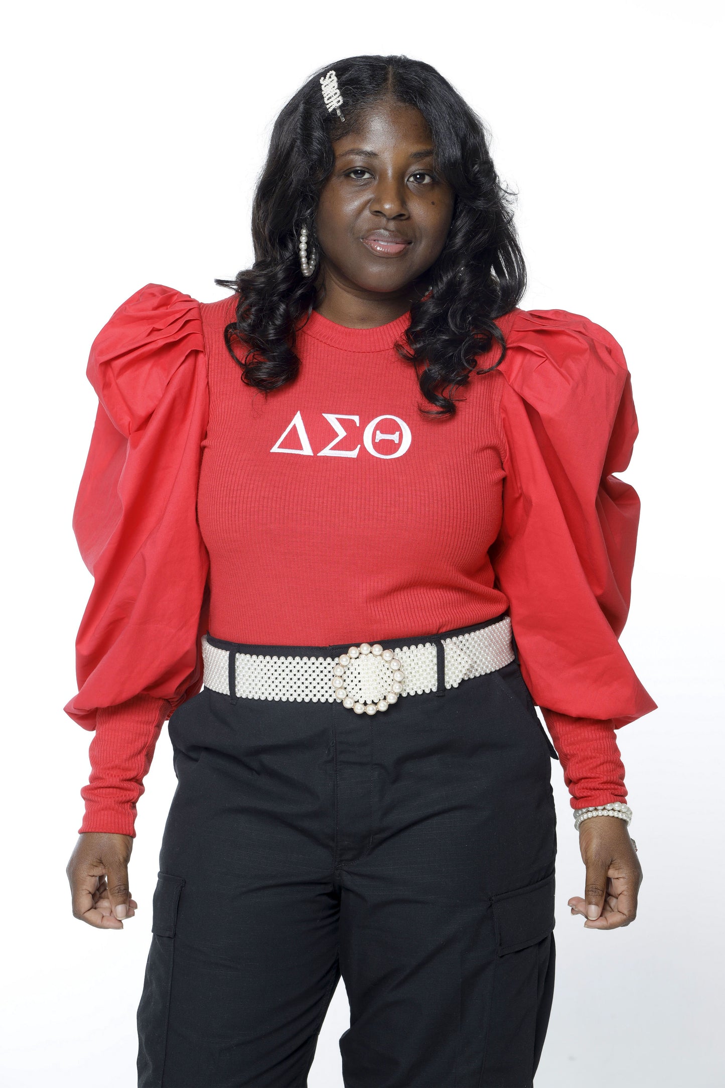 Delta Sigma Theta Puff Sleeve Top
