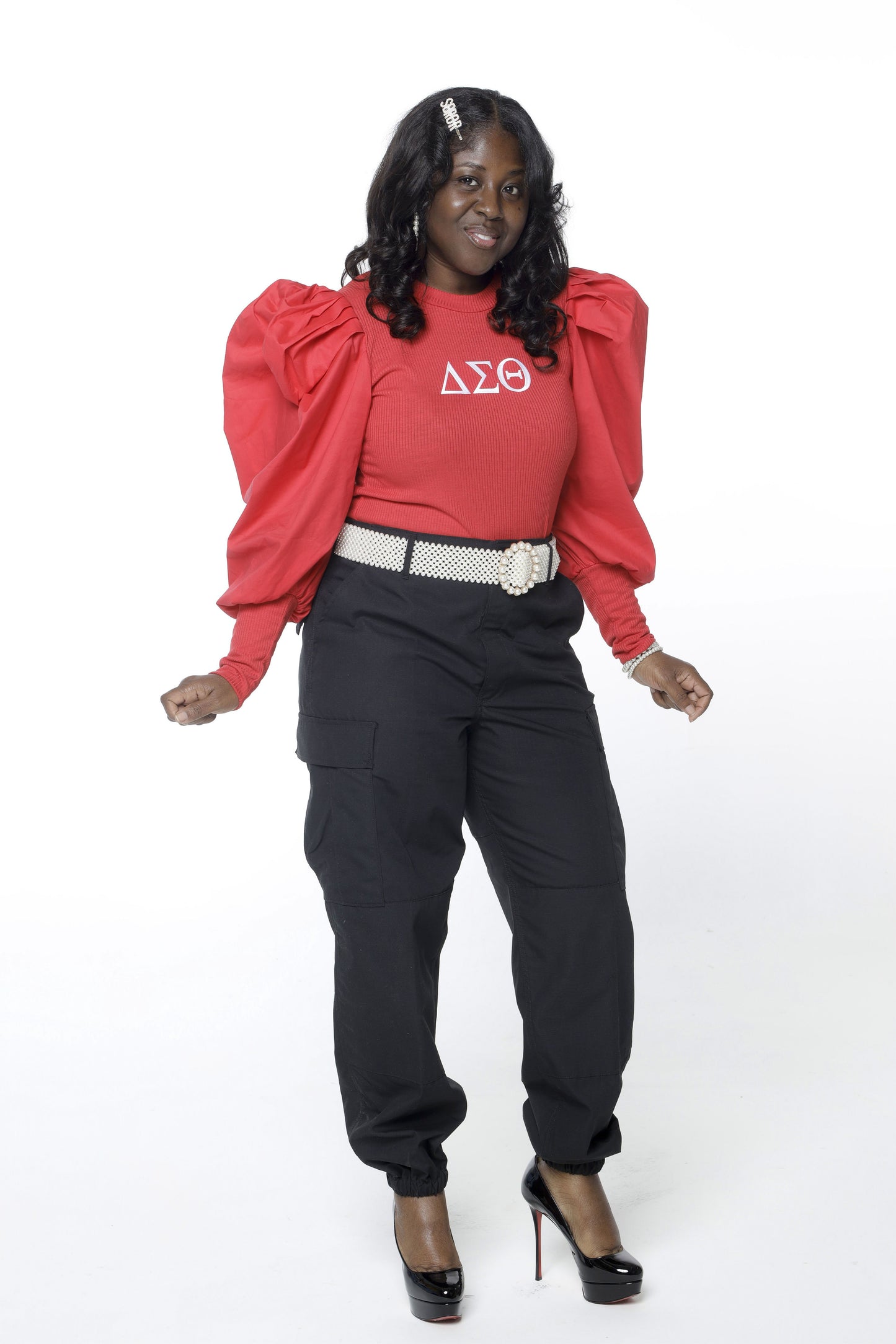 Delta Sigma Theta Puff Sleeve Top