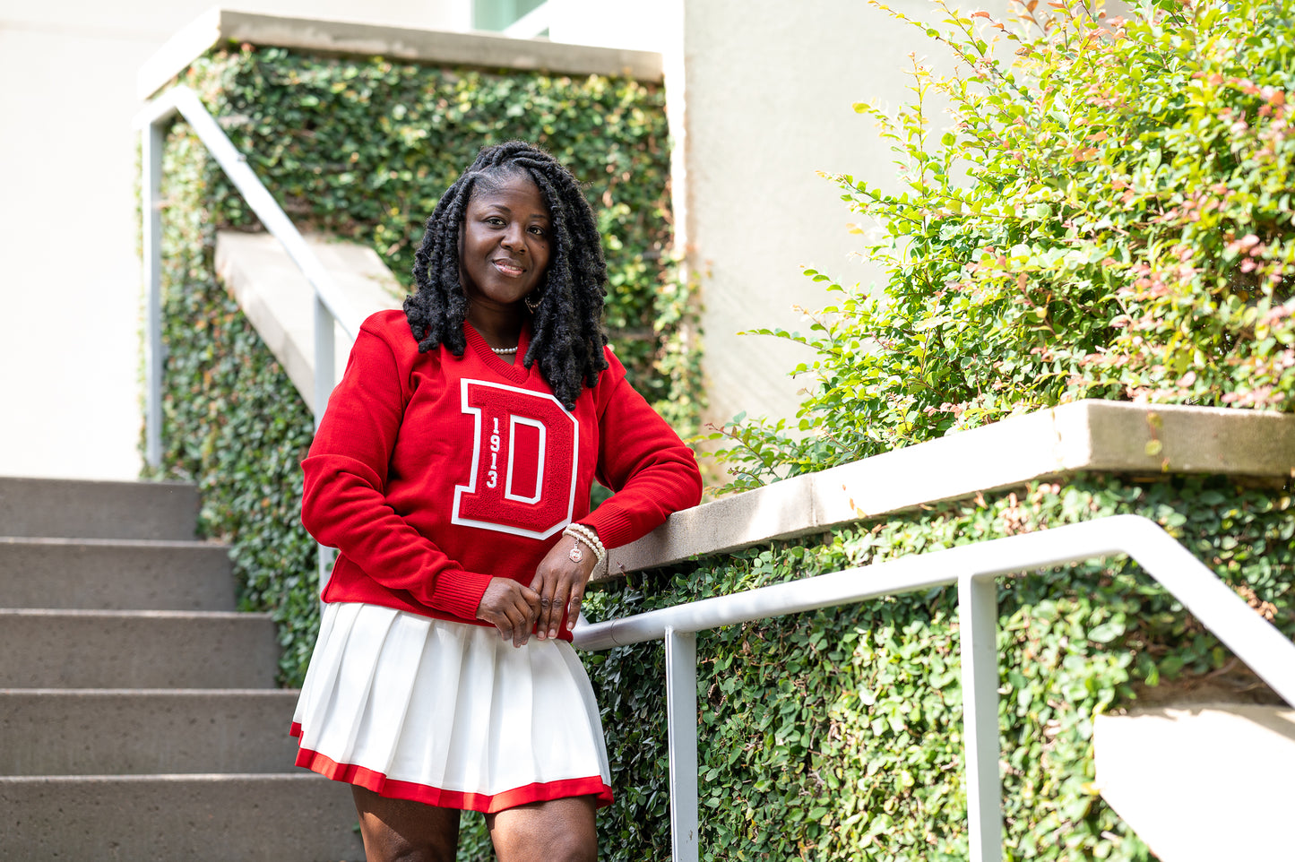 Chenille Varsity D V-Neck Sweater