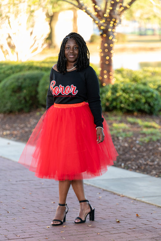 Soror of Delta Sigma Theta Slouchy Shoulder Top