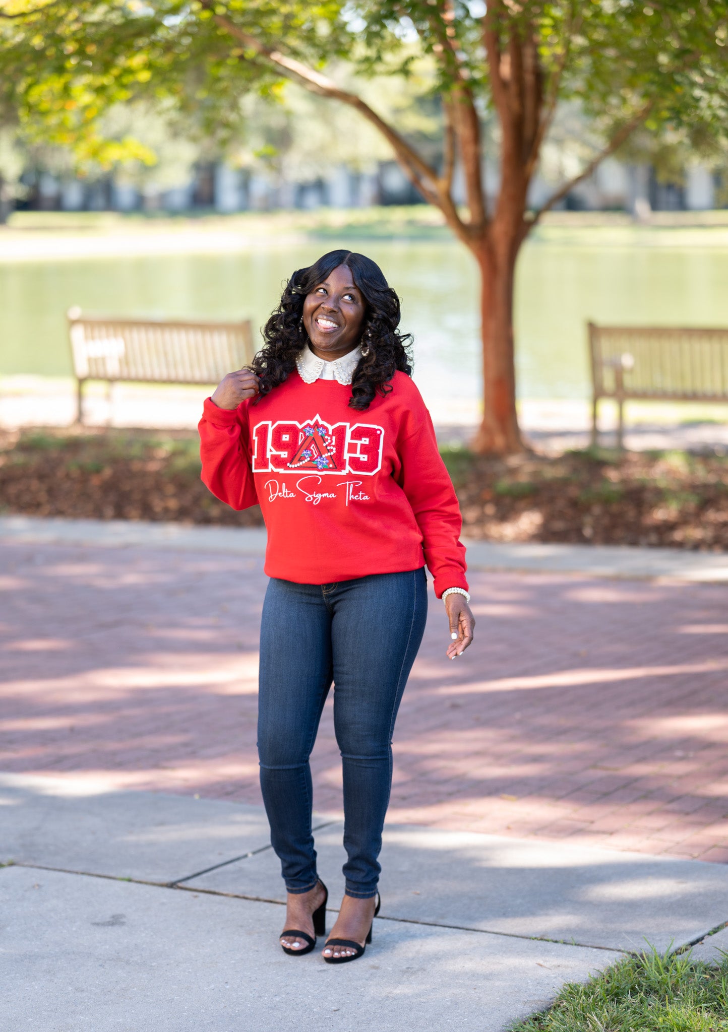 Violets and Pearls 1913 Chenille Delta Sweatshirt
