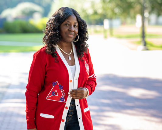 Violets and Pearls Delta Sigma Theta Cardigan