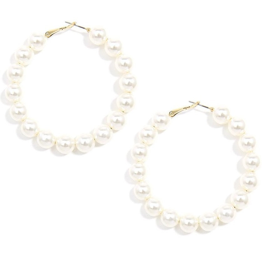 Pearl Hoop Earrings - Oversized